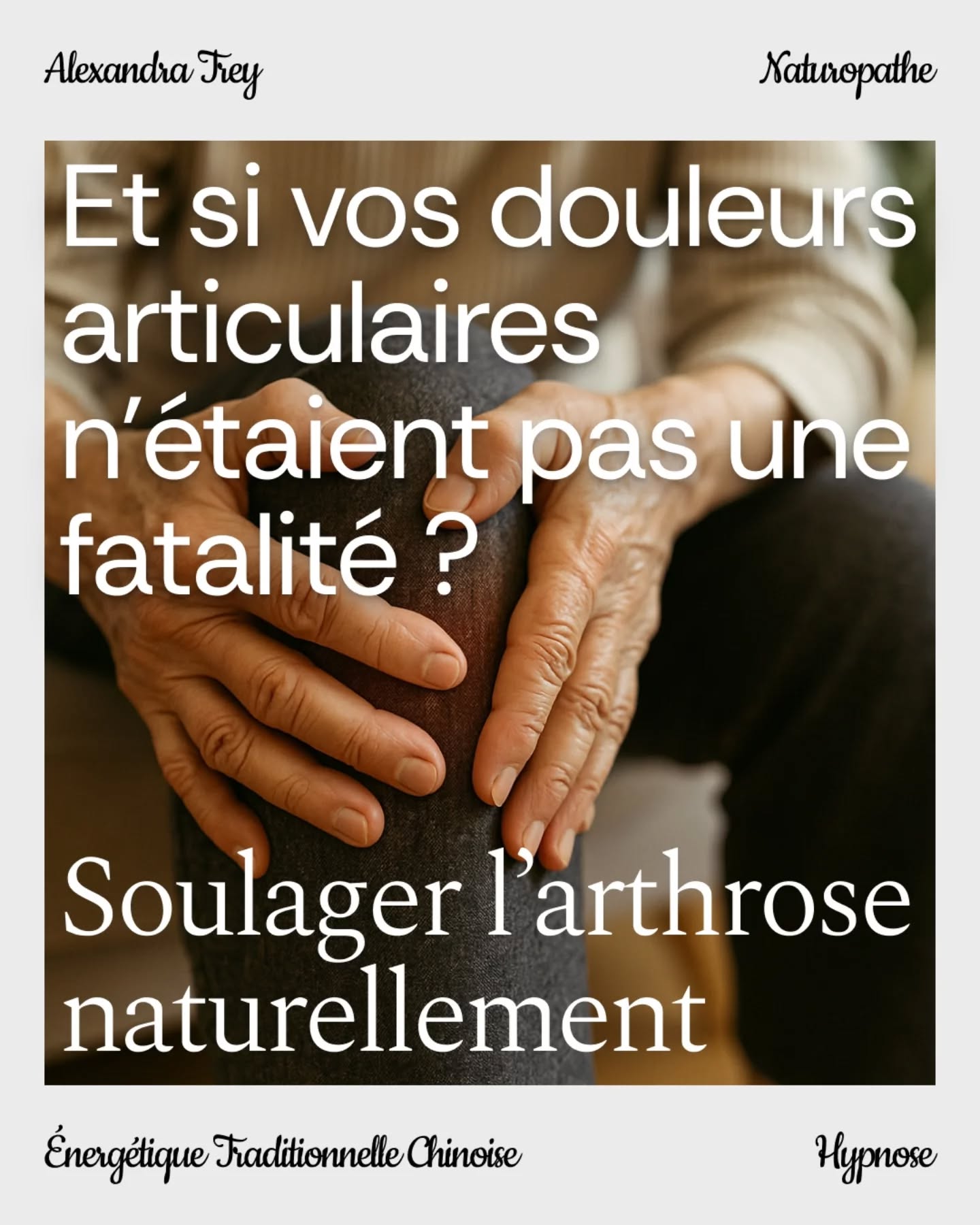 Douleurs aux genoux, aux hanches, aux mains ?
Tu vis peut-être avec de l’arthrose… et tu n’es pas seul·e.
Mais bonne nouvelle : il existe des solutions naturelles.🌿 Alimentation anti-inflammatoire
🌿 Plantes médicinales
🌿 Acupuncture et Qi Gong
🌿 Hygiène de vie globaleDans mon dernier article, je t’explique comment soulager les douleurs articulaires grâce à la naturopathie et la médecine chinoise.💻 Lien en bio pour le lire
📌 À enregistrer si tu es concerné·e#arthrose #douleursarticulaires #inflammationchronique #medecinenaturelle #naturopathie #medecinechinoise #mobilité #vieillirserein #bienetre #plantesmedicinales #douleurs #remedenaturel #alternativemedicine #alexandratrey