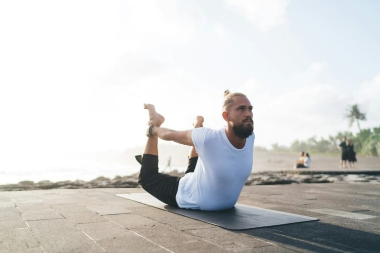 Caucasian Man Enjoying Hatha Practice For Enlightenment Harmony And Mindfulness 1 1 1 1 1 1 1 1 1